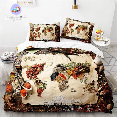 Housse de Couette Art Carte du Monde